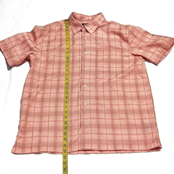 SWISS Alps Orange Plaid Button Down Shirt - Picture 3 of 6